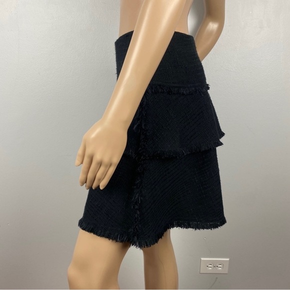 NEW IRO BLACK TIERED TWEED MINI SKIRT - Picture 4 of 6